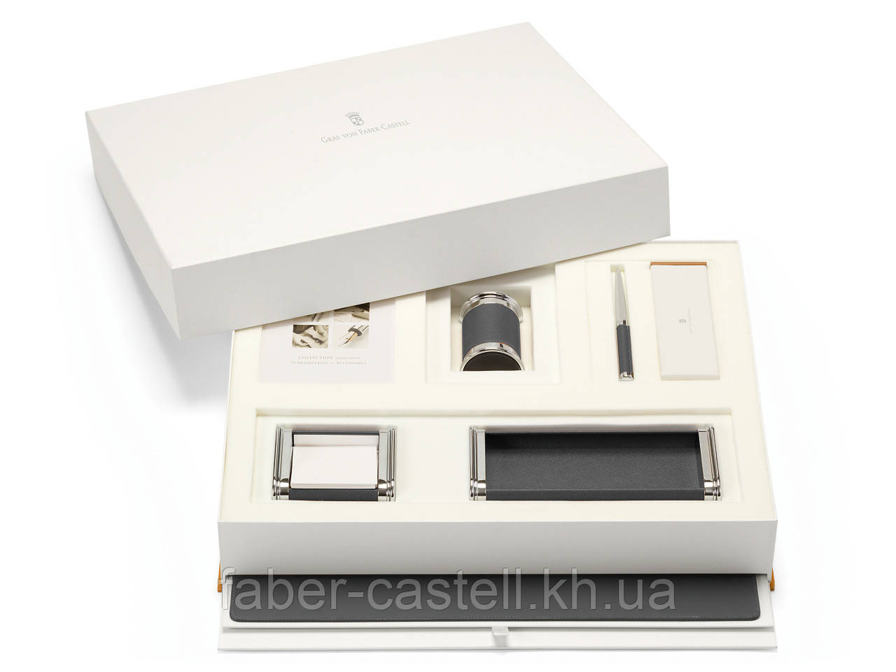 Набір настільних аксесуарів Graf von Faber-Castell Set desk accessories Epsom Black, колір чорний, 118575