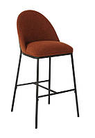 Полу барный стул нерегулируемый стул на ножках с мягкой спинкой Vetro Mebel B-150 обивка букле терракотовый