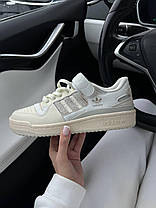 Жіночі Кросівки Adidas Forum 84 Low Cream White Grey / Адідас Форум 84 Низькі Кремові з Білим та Сірим, фото 4