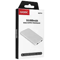 Внешний акумулятор Power Bank Asonic AS-P10 10000 mAh повер банк с LED индикатором заряда