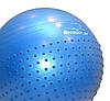 М'яч для фітнесу (фітбол) напівмасажний PowerPlay 4003 Ø65 cm Gymball Синій + помпа, фото 6