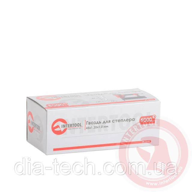 Цвях для степлера PT-1603 45 мм 1,0x1,25 мм 5000 шт./пач. INTERTOOL PT-8645
