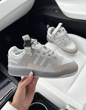 Жіночі Кросівки Adidas Forum Low x Bad Bunny Grey / Адідас Форум Низькі Бед Банні Сірі, фото 1