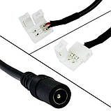 Конектор для свiтлодiодних стрiчок OEM №14 10мм затискач - mini Jack "мама" через дрiт, 15см, фото 3