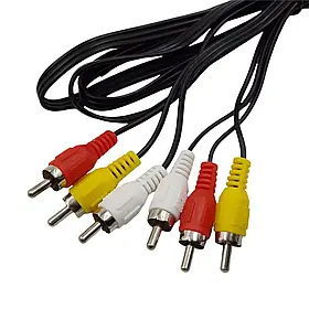 Кабель тюльпан 3RCA на 3RCA  AV 1.3 м