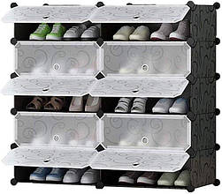 Пластикова модульна шафа органайзер для взуття 74х38х89 см Збірний портативний органайзер комод