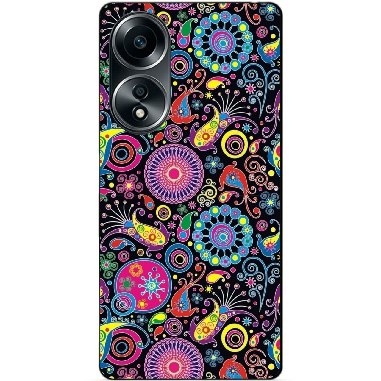 Силіконовий бампер чохол для Oppo A58 з малюнком Східні Візерунки