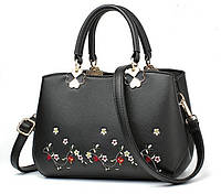 Женская сумочка с вышивкой черная сумка через плечо для женщин BuyIT Жіноча сумочка з вишивкою чорна сумка