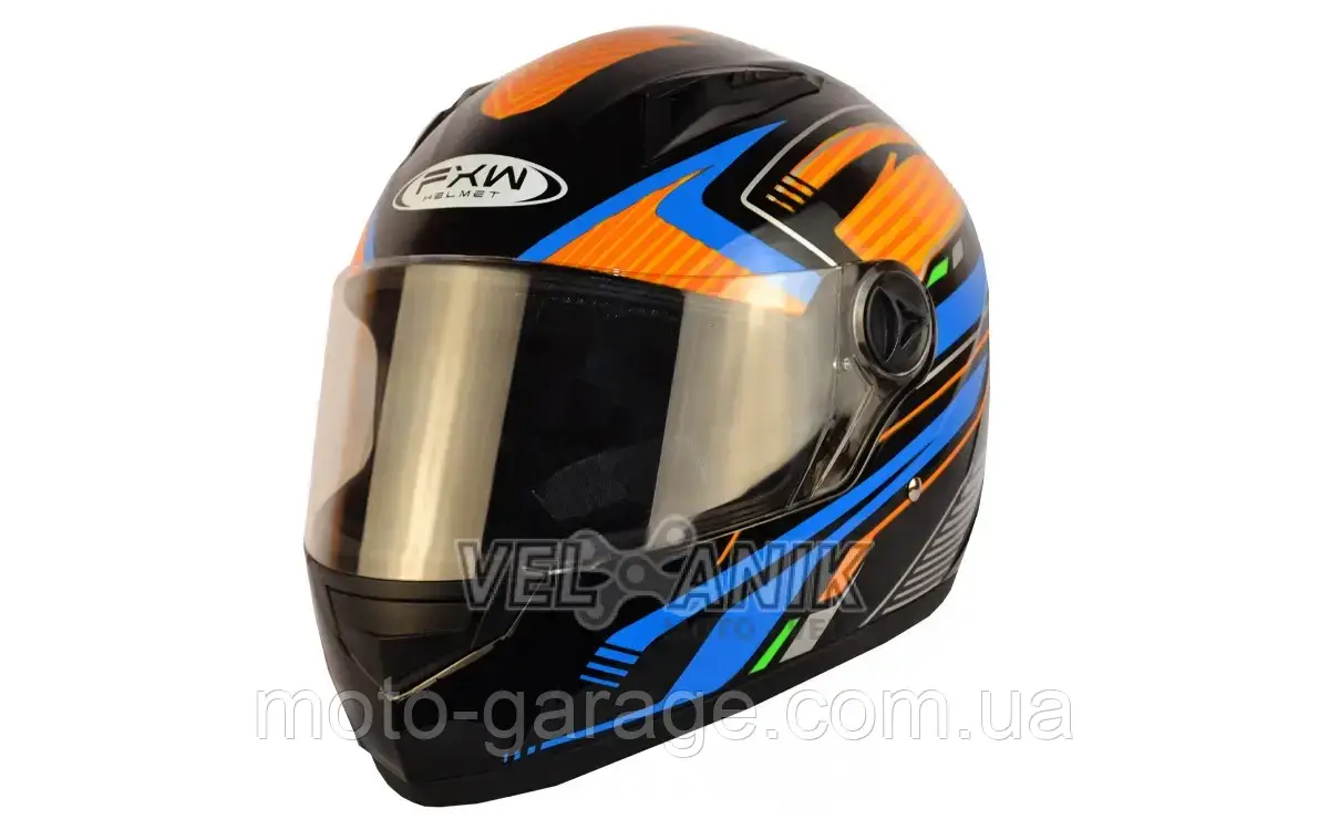 Шолом (інтеграл) FXW HF-111 Black/Orange/Blue, фото 1