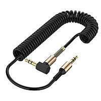 TU  TU AUX кабель SP-206 пружинный TRS 3.5 - TRS 3.5 1.5m без упаковки черный