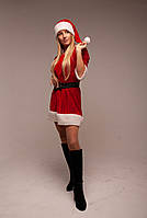 Костюм Миссис Санта-Клаус, платье карнавальное Миссис Санта, женский костюм Миссис Санта, велюр 48