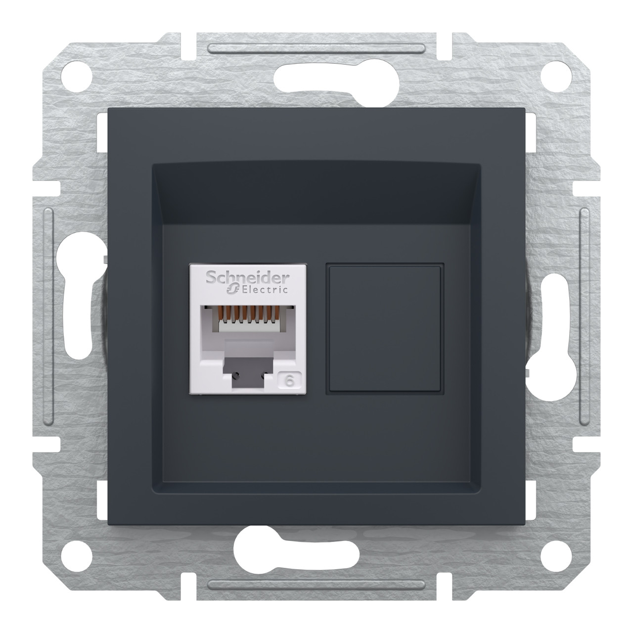 Розетка комп'ютерна Schneider Electric Asfora RJ45 UTP cat 6 антрацит EPH4700171