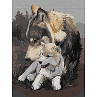 Картина по номерам "Волчья нежность" KHO4385 30х40 см BuyIT Картина за номерами "Вовча ніжність" KHO4385 30х40