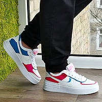 Женские Кроссовки Nike Shadow Air Force Multicolored Найк Аир Форс Белые 36,37,38,39,40,41 размеры