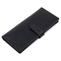 Стильное матовое мужское портмоне черный кошельок GRANDE PELLE BuyIT Стильне матове чоловіче портмоне чорний