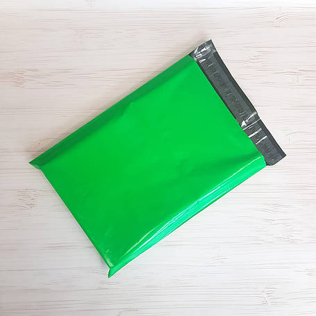 Кур'єрський пакет (А3) без кишені 300 х 400 + 40 мм зелений-чорний (100 шт.), фото 2