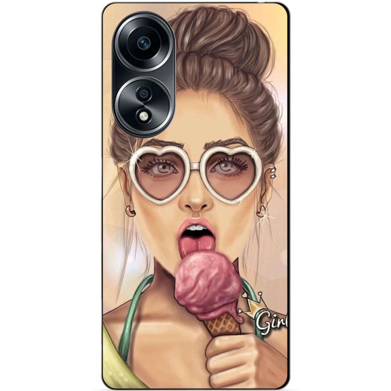 Силіконовий бампер чохол для Oppo A58 з малюнком Морозиво