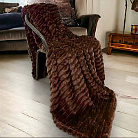 Плед шиншилла размер 200*230 Тм Home textile Chinchilla Plaid коричневый