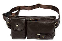 Поясная мужская сумка Vintage Коричневая сумочка для мужчины BuyIT Поясна сумка чоловіча Vintage Коричнева