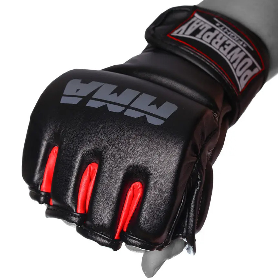 Рукавиці для MMA PowerPlay 3053 Чорно-Червоні L/XL, фото 1