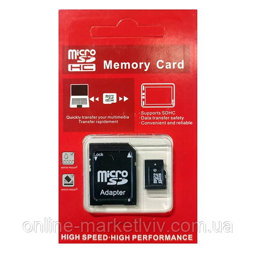 Карта памяти на 32 Гб, MEMORY CARD, MicroSD с адаптером / Микро сд ...