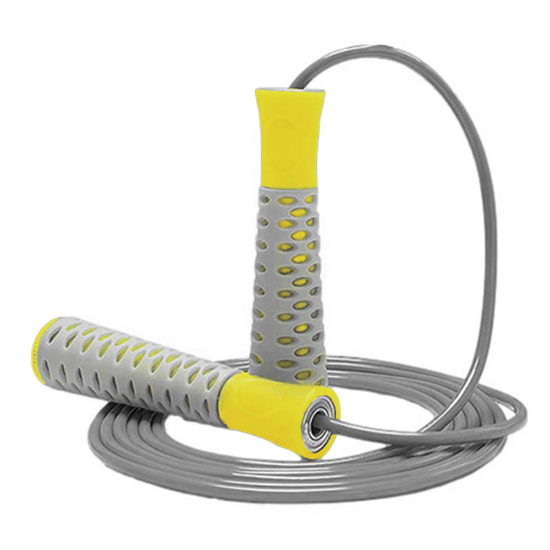 Скакалка PowerPlay 4206 Jump Rope PRO+ Сіро-жовта (2,75m.), фото 1