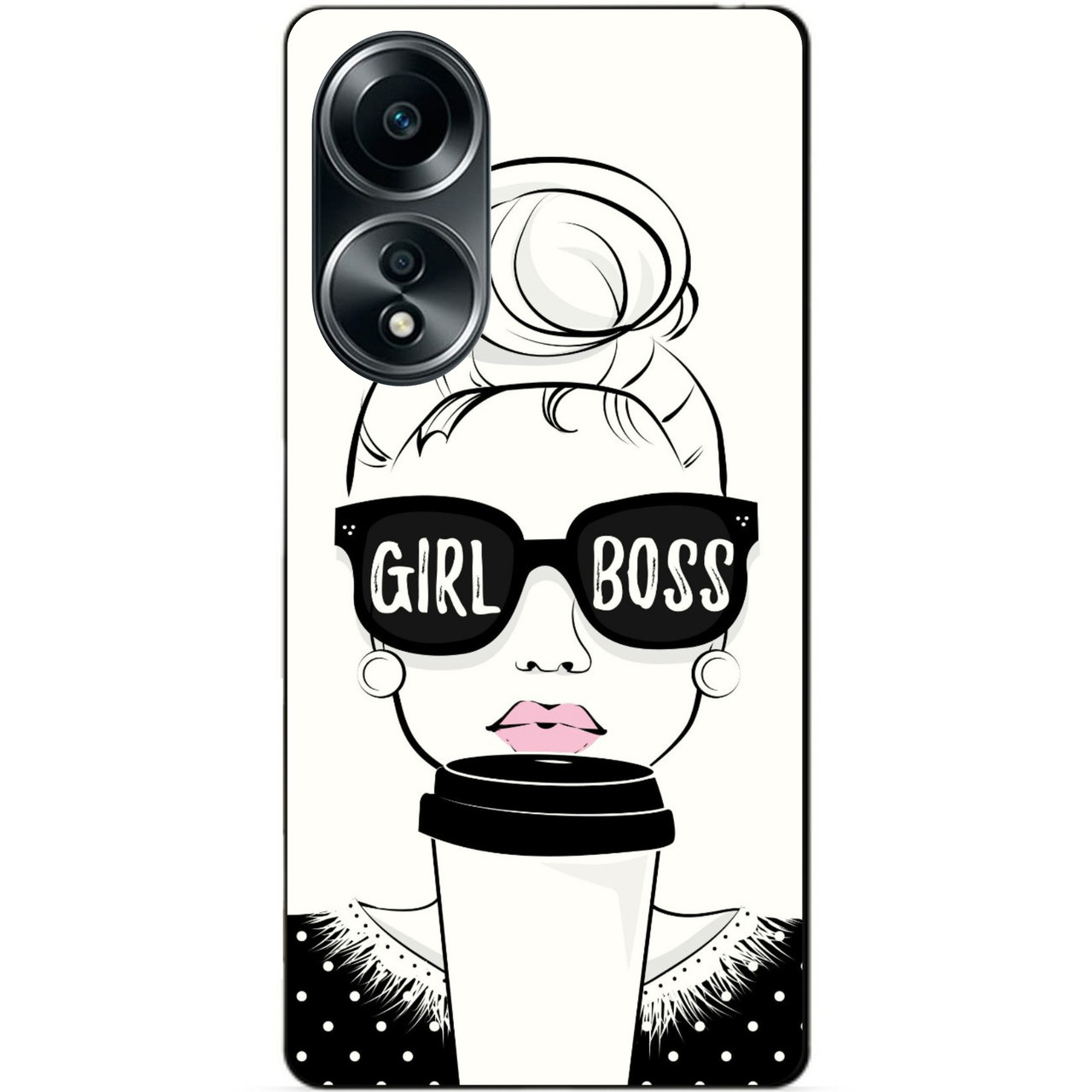 Силіконовий бампер чохол для Oppo A58 з малюнком Girl Boss