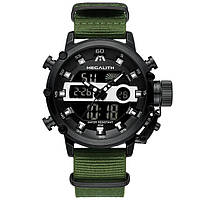 Мужские наручные механические зеленые часы MegaLith Prof Green BuyIT Чоловічий наручний механічний зелений