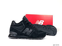 Высокие зимние мужские замшевые кроссовки с мехом New Balance 574 . Нью баланс на зиму