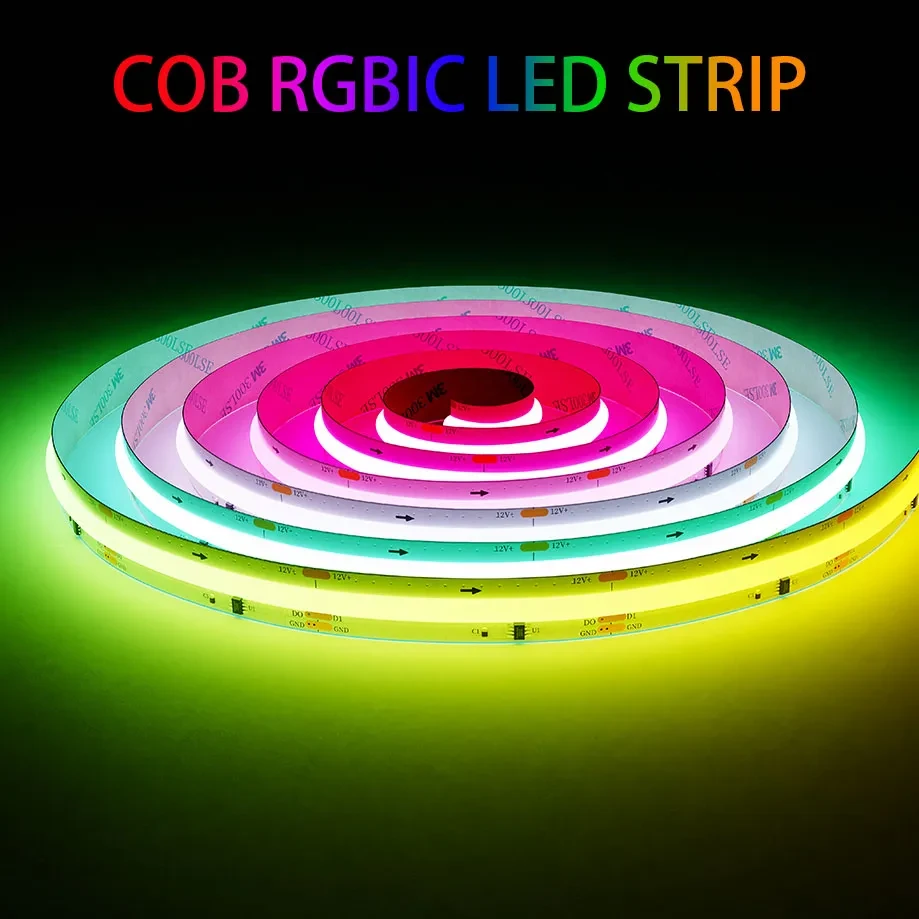 Адресна світлодіодна стрічка smart RGB LEDTech 12V COB/FCOB 576led/м суцільного світіння WS2811. Преміум