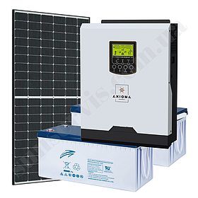 2кВт Дача-410 автономна сонячна станція c ФЕМ 410 Вт інвертор 2кВт 24В АКБ AGM до 2400Вт*год