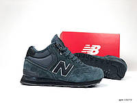 Высокие зимние мужские замшевые кроссовки с мехом New Balance 574 . Нью баланс на зиму