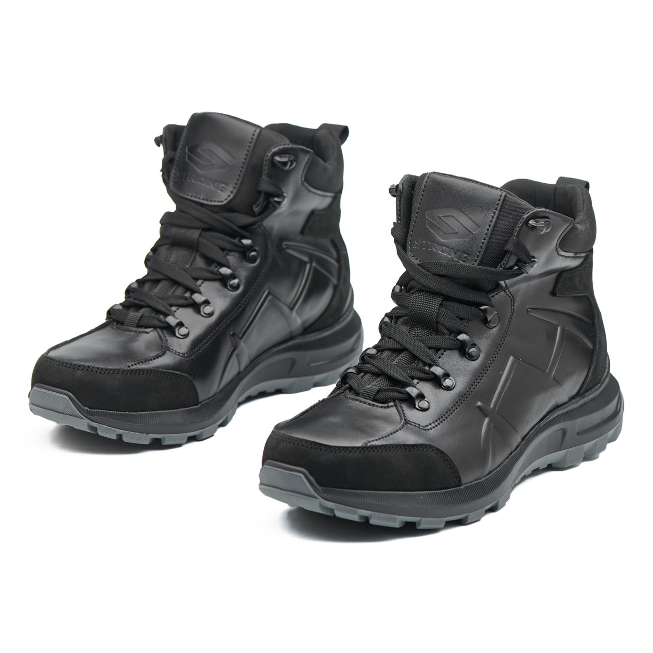 Черевики шкіряні чорні черевики військові черевики чорні зимові тактичні теплі зимові черевики
