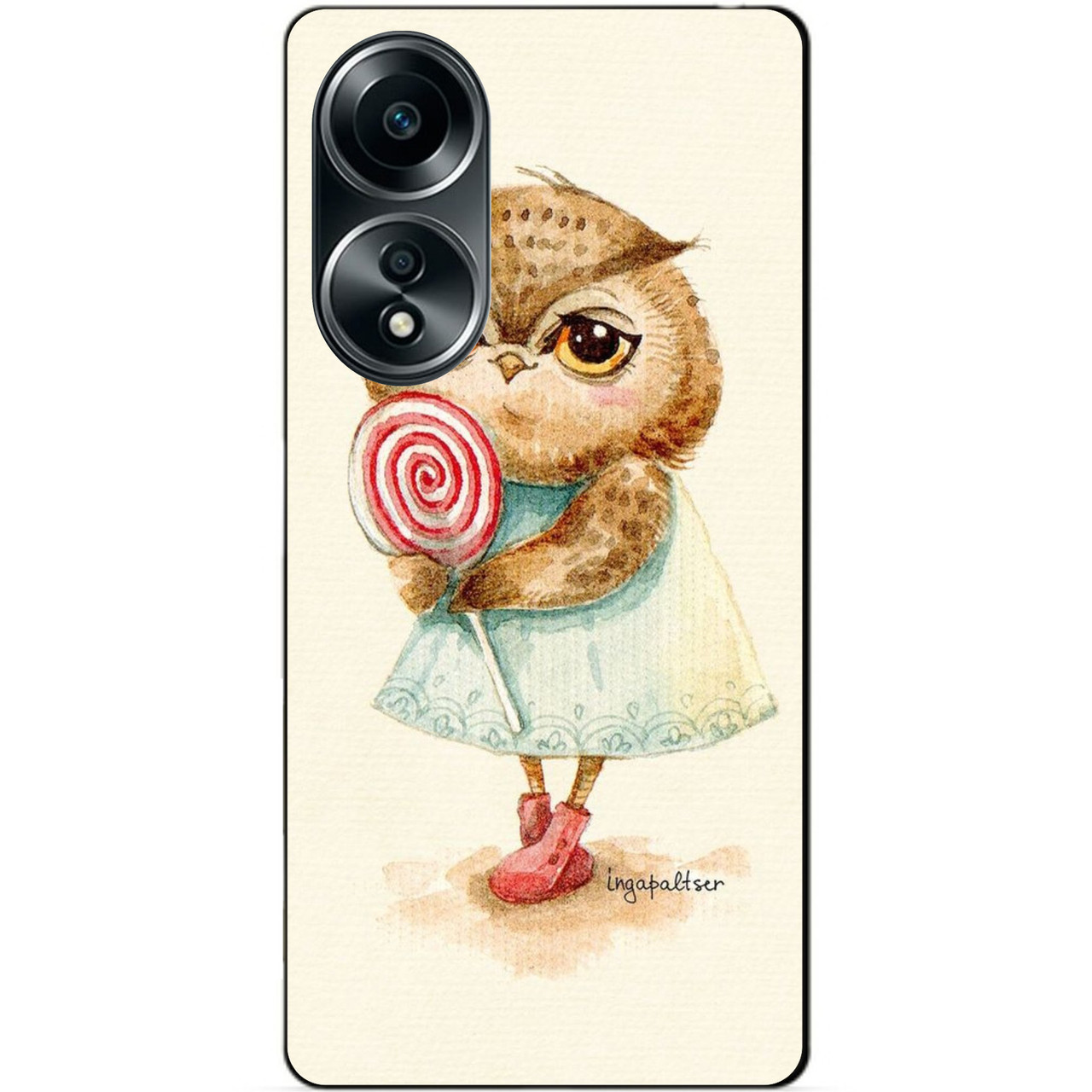 Силіконовий бампер чохол для Oppo A58 з малюнком Совонька