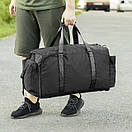 Містка дорожня спортивна сумка чоловіча чорна тканинна Сross Black на 55 літрів, фото 8