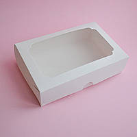 Коробка для сладостей 23х15х6 см. (с окошком белая)