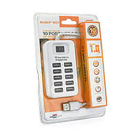 Хаб USB 2.0 10 портов SLIM, 6+4 Port, 480Mbts High Speed, Passive, Blister