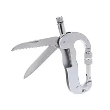 Тактичний Ніж Traveler Кемпінг, Альпінський Карабін, Крюк, LED ліхтарик, 8,8 см, фото 4