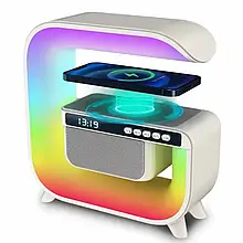 Нічник акумуляторний RGB G 3 з бездротовою зарядкою 15W і Bluetooth колонкою 3W Smart Light Sound Machine