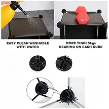 Портативна збірна шафа для білизни одягу та взуття, модульна шафа органайзер для зберігання речей 109х38х109, фото 2