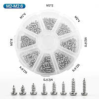 Самонарізи Нікельовані з Напівкруглою Головкою M2, M2.6 Набір 400 шт SPEC (SP-240411)