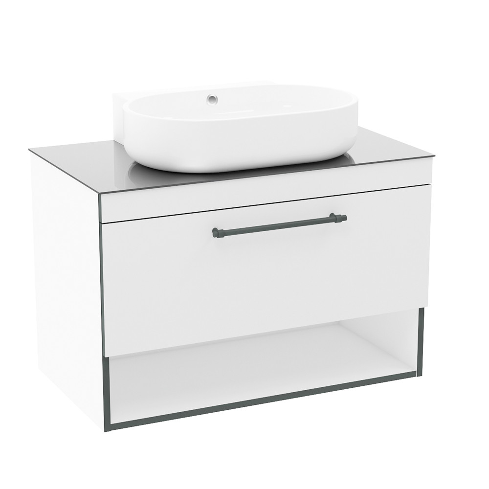 Тумба з раковиною Imprese Black Edge f32119W 90 см