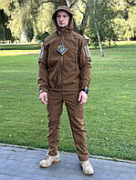 Тактический костюм Military Soft-shell на флисе Койот