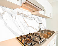 Наклейка на кухонный фартук 60 х 250 см, фотопечать с защитной ламинацией Мрамор светлый