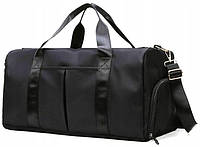 Спортивная сумка с отделами для обуви для влажных вещей 18L Edibazzar черная BuyIT Спортивна сумка з відділами