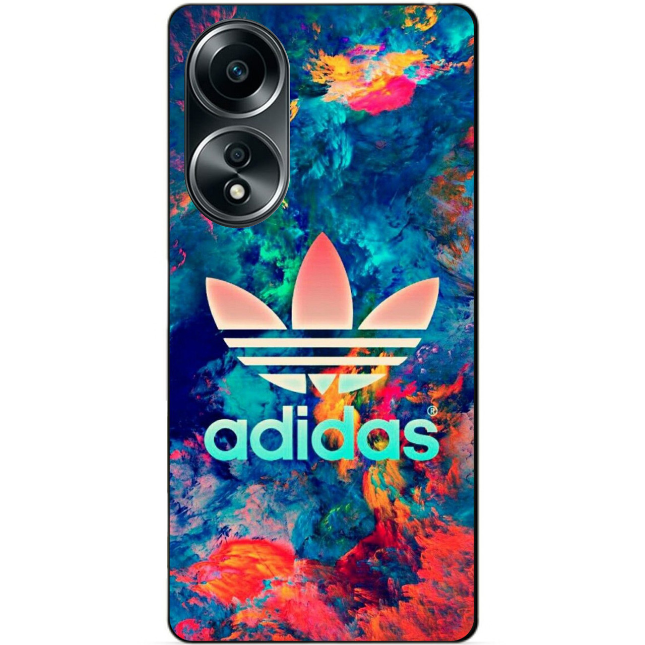 Силіконовий бампер чохол для Oppo A58 з малюнком Адідас