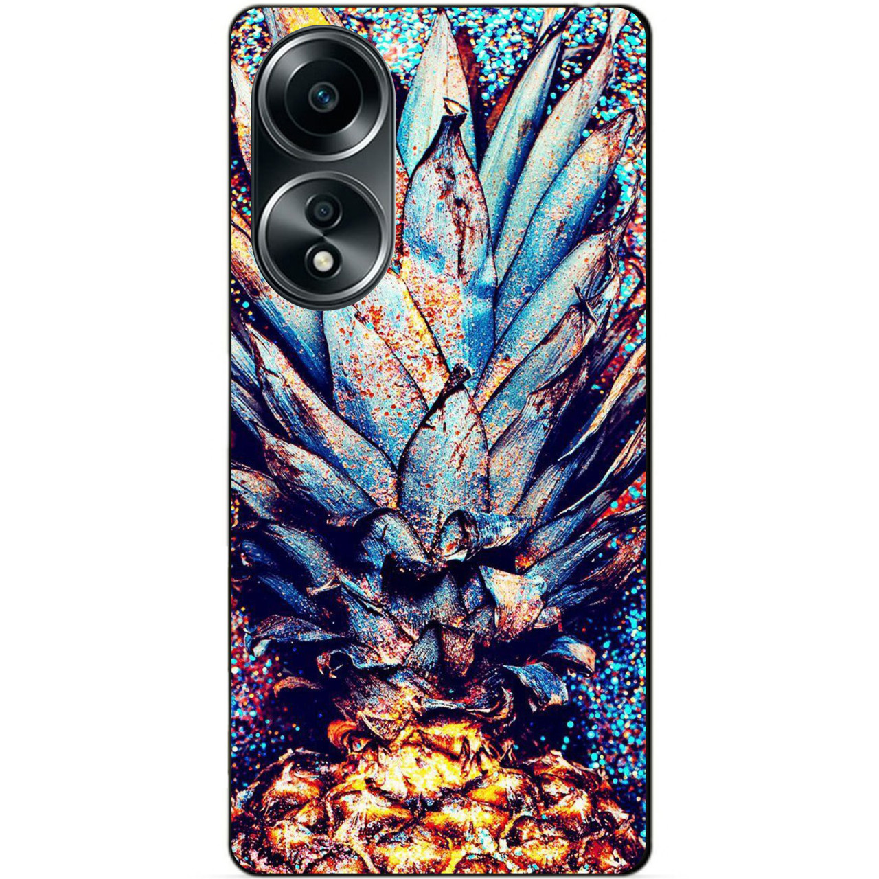 Силіконовий бампер чохол для Oppo A58 з малюнком Ананас