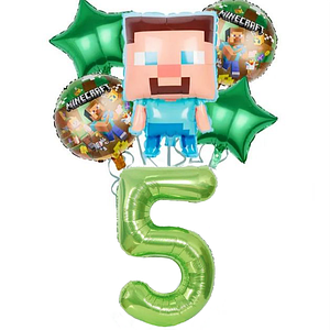 Фонтан із кульок Майнкрафт із цифрою | Зелений