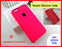 Чехол Silicone Case для Apple iPhone 6/6s SHINY PINK (38 цвет), чехол на айфон 6 розовый с микрофиброй