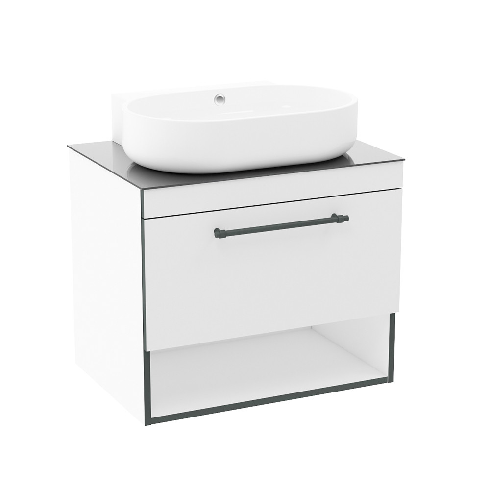 Тумба з раковиною Imprese Black Edge f32117W 70 см